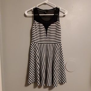 Black and white striped dress